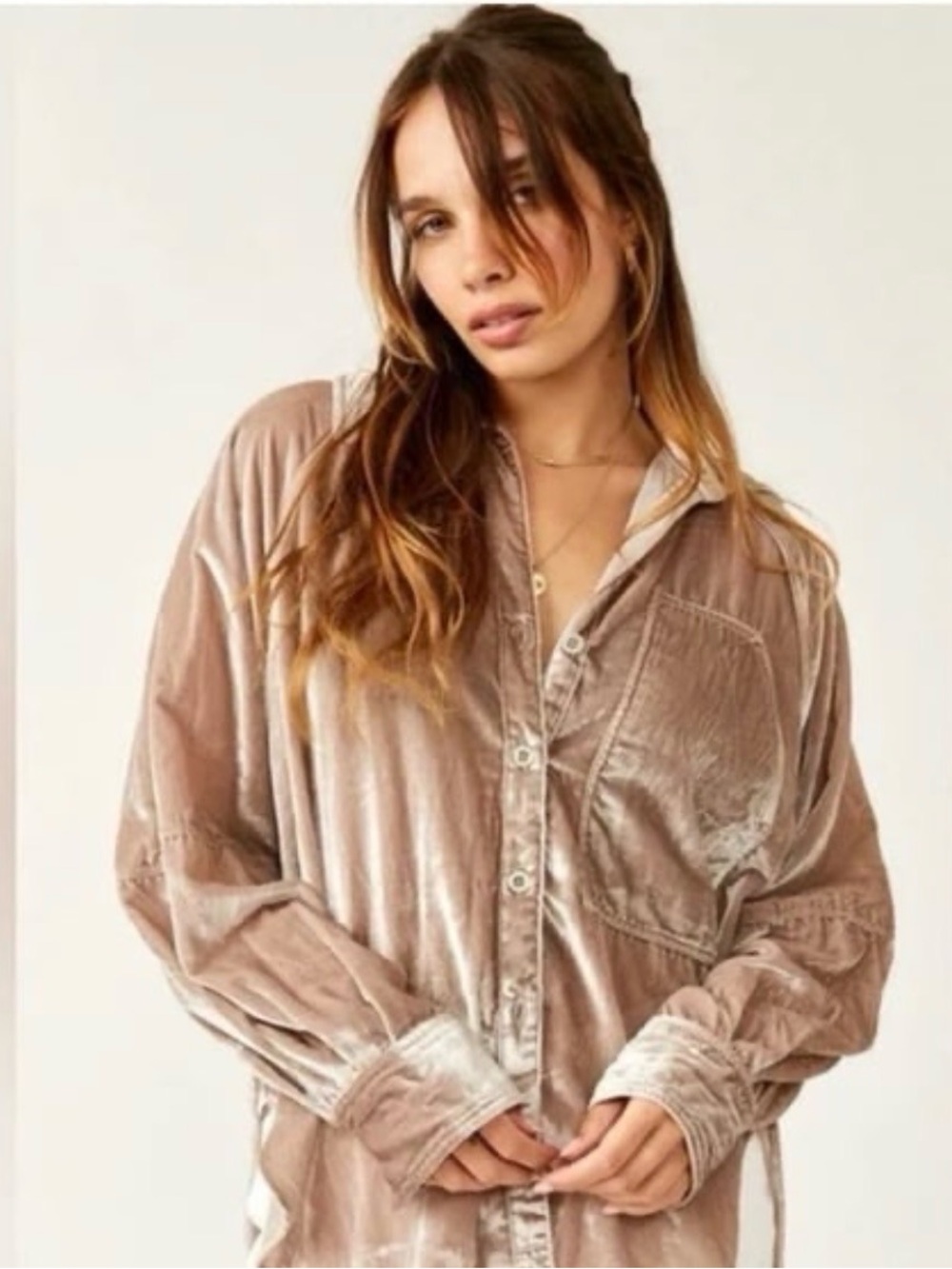 We The Free Night Skies Velvet Button Down size Medium